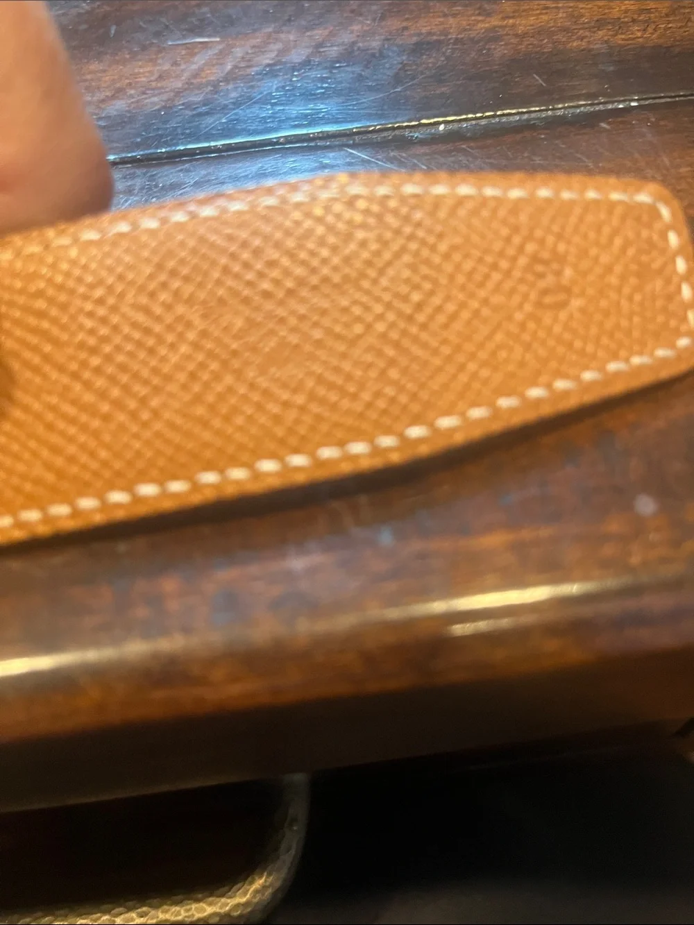 Hermes Leather Belt with Silver H Buckle - Tan